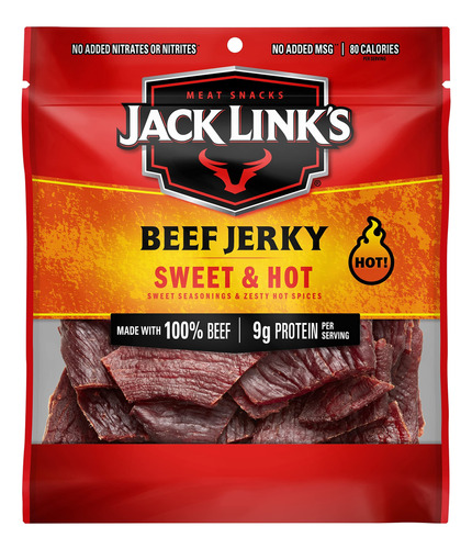 Jack Link's Carne Seca De Res, Sabor Dulce Y Caliente, 2.85