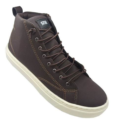 Tênis Masculino Cano Alto Stir Bota Botinha Café Sneakers