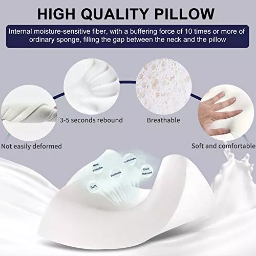  Fityou Almohada cervical para aliviar el dolor de cuello,  almohada cervical para dormir dolor de cuello y hombros, almohada  ortopédica para adultos y niños, almohada ergonómica de espuma  viscoelástica de contorno