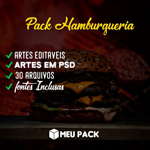Pack Hamburgueria 100% Editável Psd 30 Arquivos+ Fonts