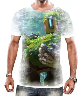 Camisa Camiseta Masculina Overwatch Bastion Jogo Em Alta 2