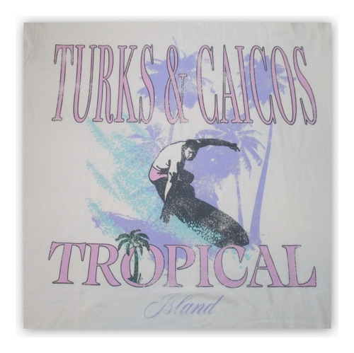 Franela Blanco, Hombre M, Tropical, Marca Goodfellow