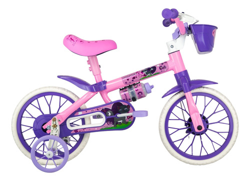 Bicicleta Infantil Aro 12 Nathor Cat Violeta Menina 2-5 Anos