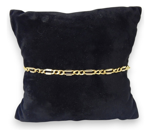 Pulsera Oro Amarillo Y Blanco 18k - 21cm. Dorado 21 Cm (Usado)