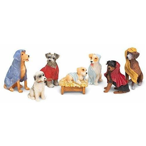 Juego De 7 Piezas De Decoración De Pesebre De Perro Ca...