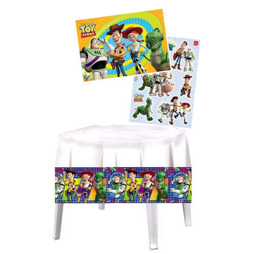 Kit Festa Aniversário Toy Story - Painel +7 Peças + Toalha