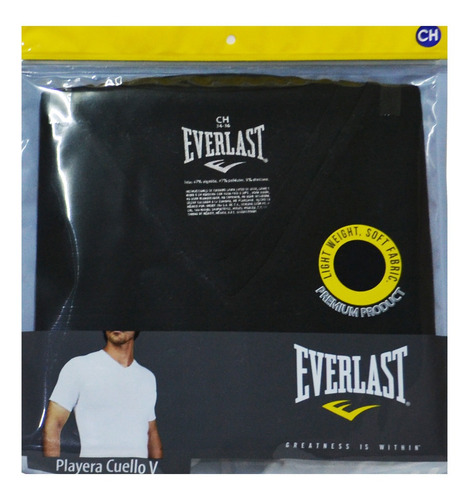 3 Camiseta Everlast Playera Ultra Soft Premium Negro Blanco