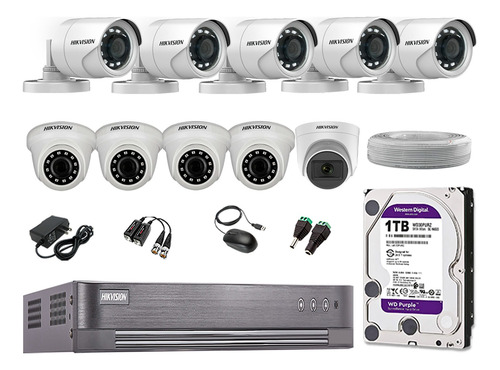 Kit 10 Cámaras Seguridad Full Hd 1 Cámara Micrófono Disco1tb