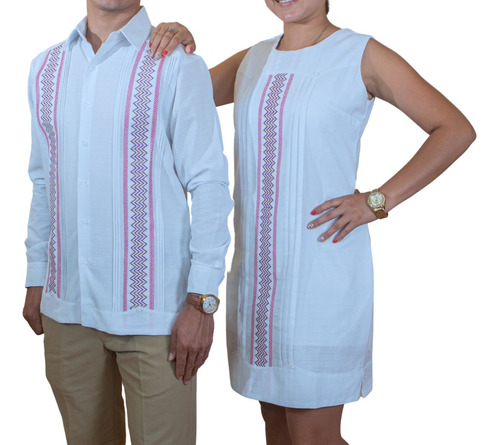 Dúo Incluye 2 Piezas Guayabera Y Vestido Modelo Zig Zag