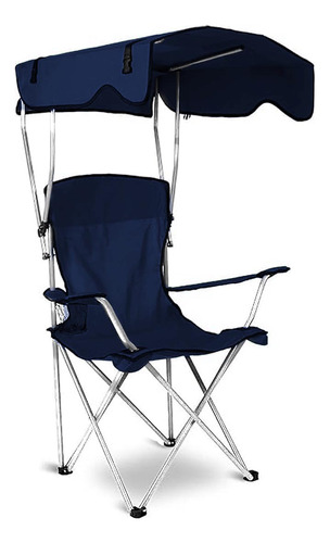 Silla Plegable Camping/playa Portavasos Portátil Exteriores Color Azul