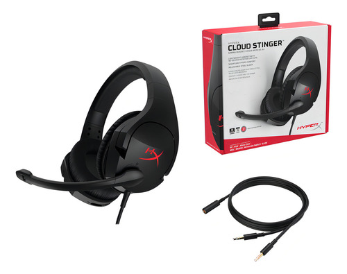Hyperx Cloud Stinger - Auriculares Para Juegos, Ligeros Y Cómodos, Espuma Viscoelástica Giratoria, Micrófono De Cancelación De Ruido, Funciona En Pc, Ps4, Ps5, Xbox One, Xbox Series X|s Y Móvil, Negro