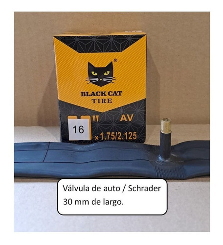 Imagen 2 de 8 de Camara Para Bicicletas Aro 16 Valvula De Auto / Schrader
