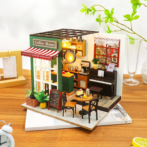 Kits De Construcción De Cafetería En Miniatura, Mini Kits