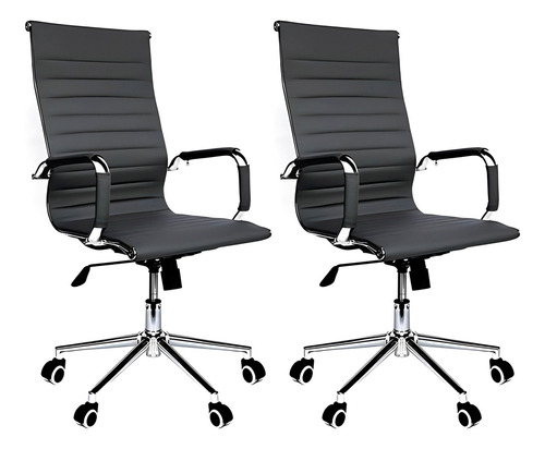 Sillón Oficina Ejecutivo Koa Eames Aluminum Respaldo Alto X2