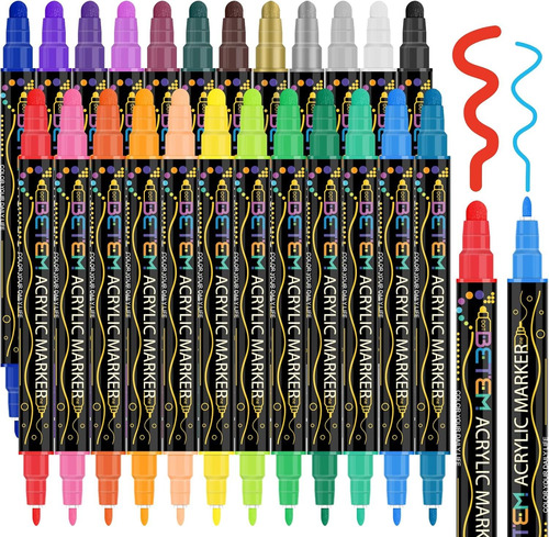 Marca De Doble Punta De 24 Colores