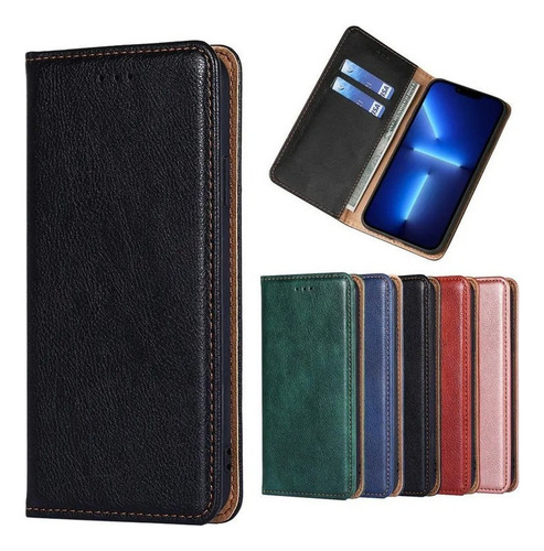 Funda Protectora Para Motorola Carcasa Case De Cuero Cartera