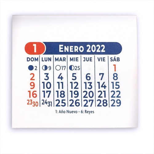 Imagen 1 de 4 de Almanaque Calendario 5x5 Migñon 2022 X100u.