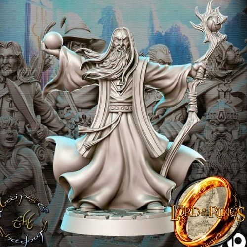 Miniatura Mago Para D&d - Saruman - Señor De Los Anillos.