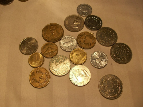 Imagen 1 de 2 de Moneda Lote Antiguo Coleccion/urugua Descontinuado 1976/94