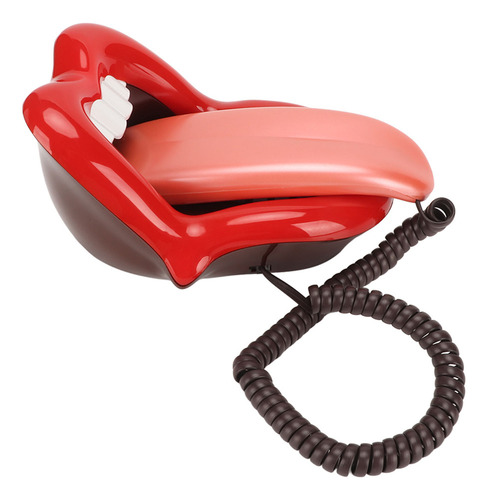 Teléfono Fijo Con Forma De Lengua Grande, Bonita Lengua Roja