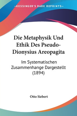 Libro Die Metaphysik Und Ethik Des Pseudo-dionysius Areop...