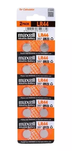 Pila Maxell LR44 A76 AG13 1.5V Tipo Botón Pack de 10 Unidades – Mirage  Service SpA