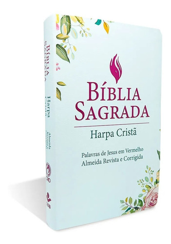 Bíblia Sagrada Feminina Letra Grande Com Harpa Cristã Passagens De Jesus Em Vermelho Capa Couro Sintético Luxo Branca