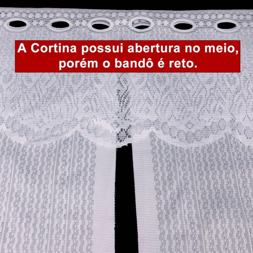 Imagem 5 de 5 de Cortina Renda 2.20 X 1.20m Interlar Tulipinhas Bandô Cozinha