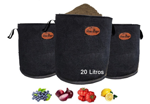 Imagen 3 de 10 de Maceta Geotextil 20 Litros Grow Bags / Fabricación Nacional