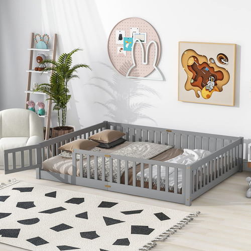 Dolonm Cama Montessori De Tamano Queen, Cama De Piso Para Ni