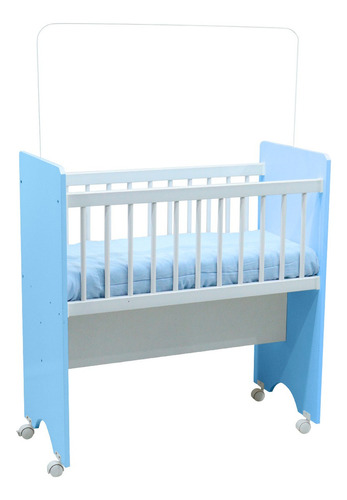 Mini Berço Portátil C/ Colchão Moisés Para Bebê Cor Azul