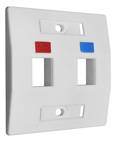 Espelho 3x3 C/2 Saídas Rj45 Rj11 Fixo Amp Furukawa Unidade Cor Branco