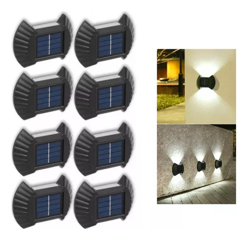 Kit De 8 Lámparas De Pared Led Solares Para Escaleras De Par
