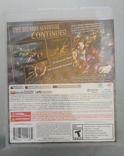 Jojo S Bizarre Adventure All Star Battle Para Ps3 (Usado)