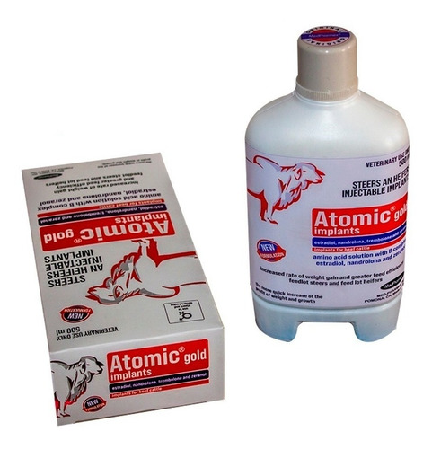 Imagem 2 de 4 de Atomic Gold Implants 500ml Engorda Bovinos Ganho Peso 12un