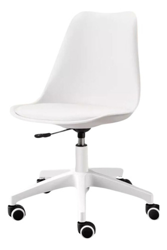 Cadeira Giratória Branca Leda Ideal Quarto De Menina Confort Cor Branco Material Do Estofamento PU