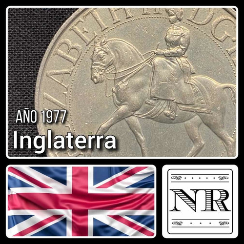 Inglaterra - 25 New Pence - 1977 - Km #920 - Corona - Horse