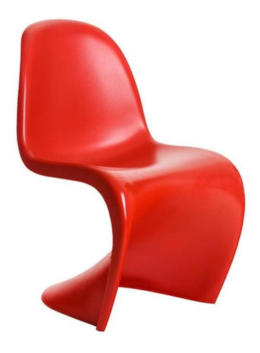 Cadeira Panton Curve Design Jantar Cozinha Vermelho Fosco Cor da estrutura da cadeira Vermelho-fosco