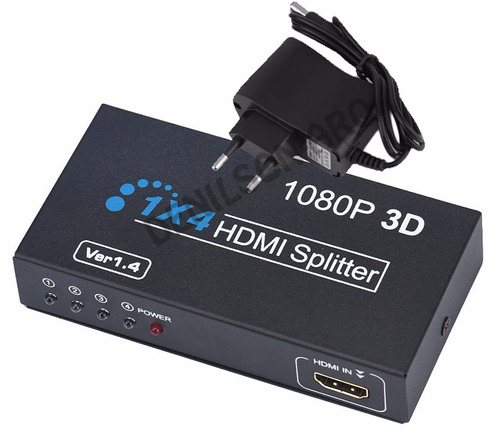 Splitter Hdmi 1x4 Activo Ver.1.4 Fullhd 1080p Soporta 3d