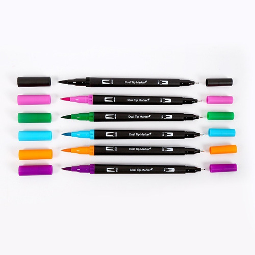 Plumones Punta Pincel Brush 48 Colores Marcadores Lettering