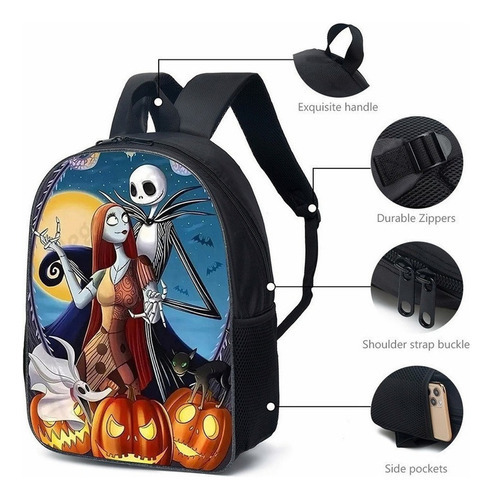Mochila escolar casual Nightmare Before Christmas, Jack Skellington Color Bowl