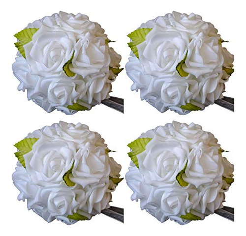 6 Inches Kissing Flower Foam Ball Romantic Rose Pomande...