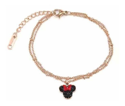 Pulsera Minnie Con Baño De Oro De 18 K