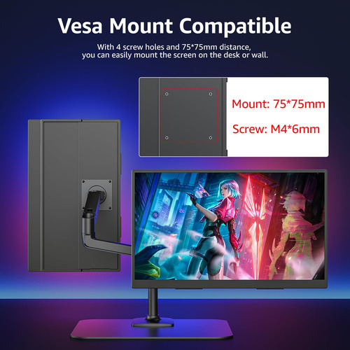 Monitor Portátil De Juegos 18.5 1080p Usb-c Hdmi