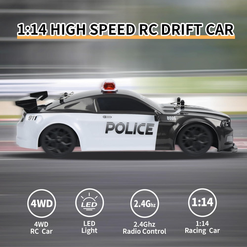 Carro De Polícia Iblivers Rc Drift, Carro De Controle Remoto