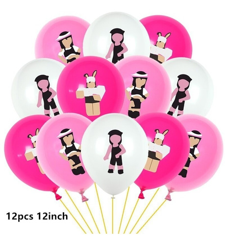 Imagen 3 de 3 de Set De Globos Roblox Cumpleaños 26 Unid Metal Y Latex Niña