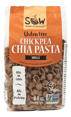 Sow Pasta Garbanzo Chia Shells Sin Gluten 250 G