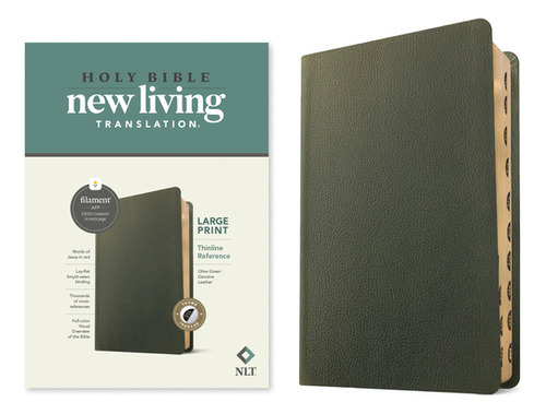 NLT Large Print Thinline Reference Bible, Filament-Enabled Edition (Red Letter, Genuine Leather, ..., de Tyndale. Editorial TYNDALE HOUSE PUBL, tapa dura en inglés