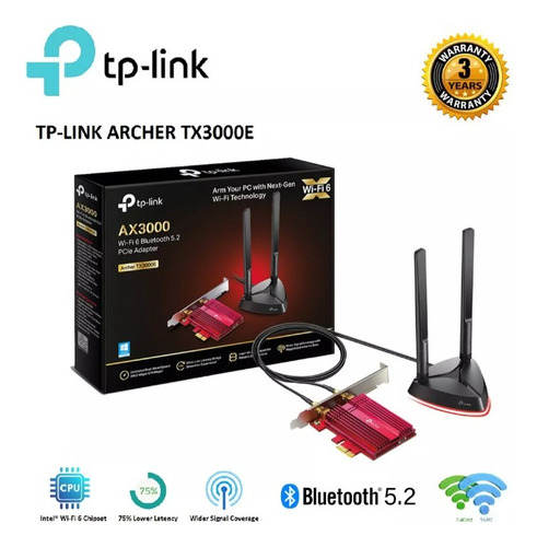 Placa Wireless Tp-link Wifi 6 3000mb/s Tx3000e (subt Tx50e)