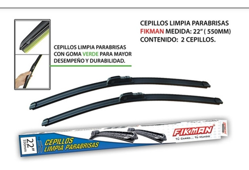 Cepillo Limpiaparabrisas 22 Pulgadas Fikman (2 Unidades)